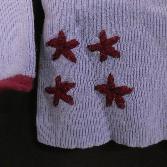 BABY GAP | 3XL - 3 years | Lilac Star Motif Sweater with Burgundy Accents - Picture 7 of 14
